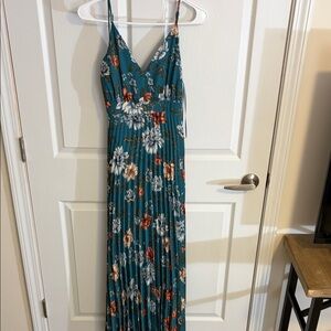 Jessica Simpson Teal Floral Maxi Dress